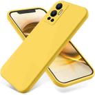 For Infinix Hot 12 Pure Color Liquid Silicone Shockproof Phone Case(Yellow) - 1