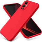 For Infinix Hot 12 Pure Color Liquid Silicone Shockproof Phone Case(Red) - 1