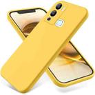 For Infinix Hot 12i Pure Color Liquid Silicone Shockproof Phone Case(Yellow) - 1