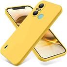 For Itel A58 / A58 Pro / A49 Pure Color Liquid Silicone Shockproof Phone Case(Yellow) - 1