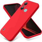 For Itel A58 / A58 Pro / A49 Pure Color Liquid Silicone Shockproof Phone Case(Red) - 1