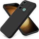 For Itel P38 Pro / Vision 3 Plus Pure Color Liquid Silicone Shockproof Phone Case(Black) - 1