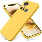 For Itel S18 Pure Color Liquid Silicone Shockproof Phone Case(Yellow) - 1