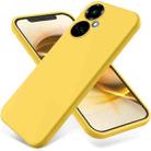 For Tecno Camon 19 / 19 Pro Pure Color Liquid Silicone Shockproof Phone Case(Yellow) - 1