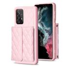 For Samsung Galaxy A52 4G / 5G Horizontal Wallet Rhombic Leather Phone Case(Pink) - 1