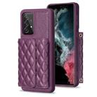 For Samsung Galaxy A52 4G / 5G Horizontal Wallet Rhombic Leather Phone Case(Dark Purple) - 1