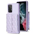 For Samsung Galaxy A52 4G / 5G Horizontal Wallet Rhombic Leather Phone Case(Purple) - 1