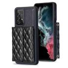 For Samsung Galaxy A52 4G / 5G Horizontal Wallet Rhombic Leather Phone Case(Black) - 1