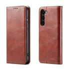 For Samsung Galaxy S23+ 5G FIERRE SHANN Vintage Bark Texture Wallet Leather Phone Case(Brown) - 1