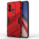 For vivo iQOO 11 Pro 5G Punk Armor 2 in 1 PC + TPU Shockproof Phone Case with Invisible Holder(Red) - 1