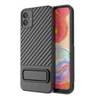 For Samsung Galaxy A04e 4G Wavy Texture TPU Phone Case with Lens Film(Black) - 1