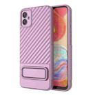 For Samsung Galaxy A04e 4G Wavy Texture TPU Phone Case with Lens Film(Purple) - 1
