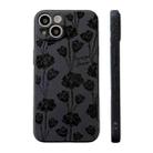 For iPhone 14 Side Pattern Magic TPU Phone Case(Black Rose) - 1