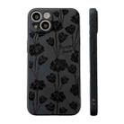 For iPhone 14 Plus Side Pattern Magic TPU Phone Case(Black Rose) - 1