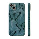 For iPhone 14 Pro Max Side Pattern Magic TPU Phone Case(Green Butterflies) - 1