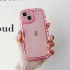 For iPhone 14 Fat Man Airbag Clear TPU Phone Case(Pink) - 1