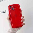 For iPhone 14 Fat Man Airbag Clear TPU Phone Case(Red) - 1