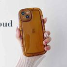 For iPhone 14 Pro Fat Man Airbag Clear TPU Phone Case(Brown) - 1