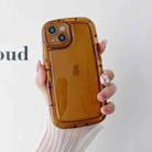 For iPhone 14 Plus Fat Man Airbag Clear TPU Phone Case(Brown) - 1