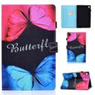 For Lenovo Tab M10 Plus TB-X606F Colored Drawing Stitching Horizontal Flip Leather Case, with Holder & Card Slots & Sleep / Wake-up Function(Butterfly Love) - 1