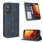 For Itel A18 Magnetic Buckle Retro Texture Leather Phone Case(Blue) - 1