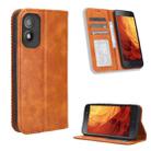 For Itel A18 Magnetic Buckle Retro Texture Leather Phone Case(Brown) - 1