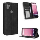 For Orbic Q10 4G Magnetic Buckle Retro Texture Leather Phone Case(Black) - 1