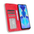 For Tecno Spark 10 4G Magnetic Buckle Retro Texture Leather Phone Case(Red) - 4