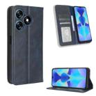 For Tecno Spark 10 4G Magnetic Buckle Retro Texture Leather Phone Case(Blue) - 1