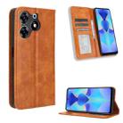 For Tecno Spark 10 Pro / K17 Magnetic Buckle Retro Texture Leather Phone Case(Brown) - 1