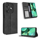 For Tecno Spark 10C Magnetic Buckle Retro Texture Leather Phone Case(Black) - 1