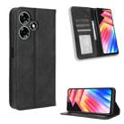 For Infinix Hot 30i / 30i NFC Magnetic Buckle Retro Texture Leather Phone Case(Black) - 1