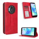 For Doogee X97 / X97 Pro Magnetic Buckle Retro Texture Leather Phone Case(Red) - 1