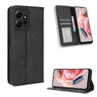 For Xiaomi Redmi Note 12 4G Global Magnetic Buckle Retro Texture Leather Phone Case(Black) - 1