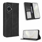 For Huawei nova 11 Pro Magnetic Buckle Retro Texture Leather Phone Case(Black) - 1