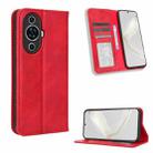 For Huawei nova 11 Magnetic Buckle Retro Texture Leather Phone Case(Red) - 1