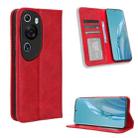 For Huawei P60 Art Magnetic Buckle Retro Texture Leather Phone Case(Red) - 1