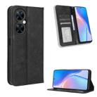 For Huawei Maimang 20 Magnetic Buckle Retro Texture Leather Phone Case(Black) - 1
