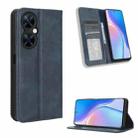 For Huawei Maimang 20 Magnetic Buckle Retro Texture Leather Phone Case(Blue) - 1