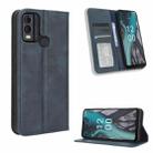 For Nokia C22 Magnetic Buckle Retro Texture Leather Phone Case(Blue) - 1
