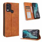 For Nokia C22 Magnetic Buckle Retro Texture Leather Phone Case(Brown) - 1