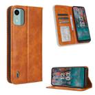 For Nokia C12 Magnetic Buckle Retro Texture Leather Phone Case(Brown) - 1