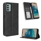 For Nokia G22 4G Magnetic Buckle Retro Texture Leather Phone Case(Black) - 1