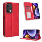 For Xiaomi Redmi Note 12 Turbo 5G Magnetic Buckle Retro Texture Leather Phone Case(Red) - 1