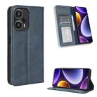 For Xiaomi Redmi Note 12 Turbo 5G Magnetic Buckle Retro Texture Leather Phone Case(Blue) - 1