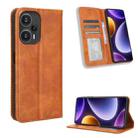 For Xiaomi Redmi Note 12 Turbo 5G Magnetic Buckle Retro Texture Leather Phone Case(Brown) - 1