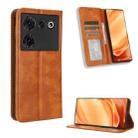 For ZTE Nubia Z50 Ultra Magnetic Buckle Retro Texture Leather Phone Case(Brown) - 1