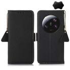 For Xiaomi 13 Ultra Side-Magnetic TJ Genuine Leather RFID Phone Case(Black) - 1