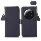 For Xiaomi 13 Ultra Side-Magnetic TJ Genuine Leather RFID Phone Case(Blue) - 1