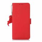 For Xiaomi POCO F6 Pro Side-Magnetic TJ Genuine Leather RFID Phone Case(Red) - 3